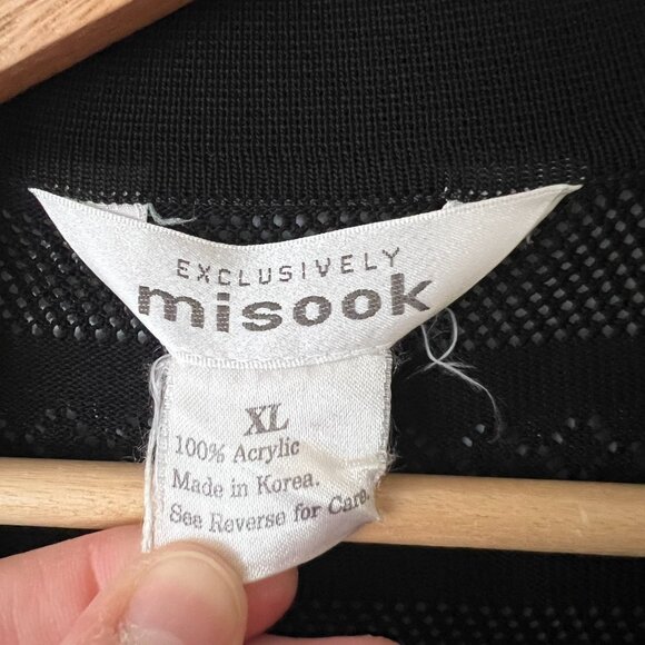 Exclusively Misook Black Knit Long Duster Cardigan Sweater Women's Size XL - Picture 4 of 8